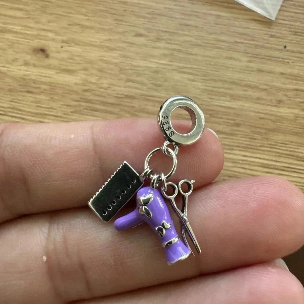 925 Sterling Silver Lady Hair Care Charm - Picture 8 of 10